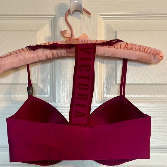 NWT Victoria’s Secret Rich Magenta V-Back Bra – Longline Front, Size 32D - Picture 2 of 4